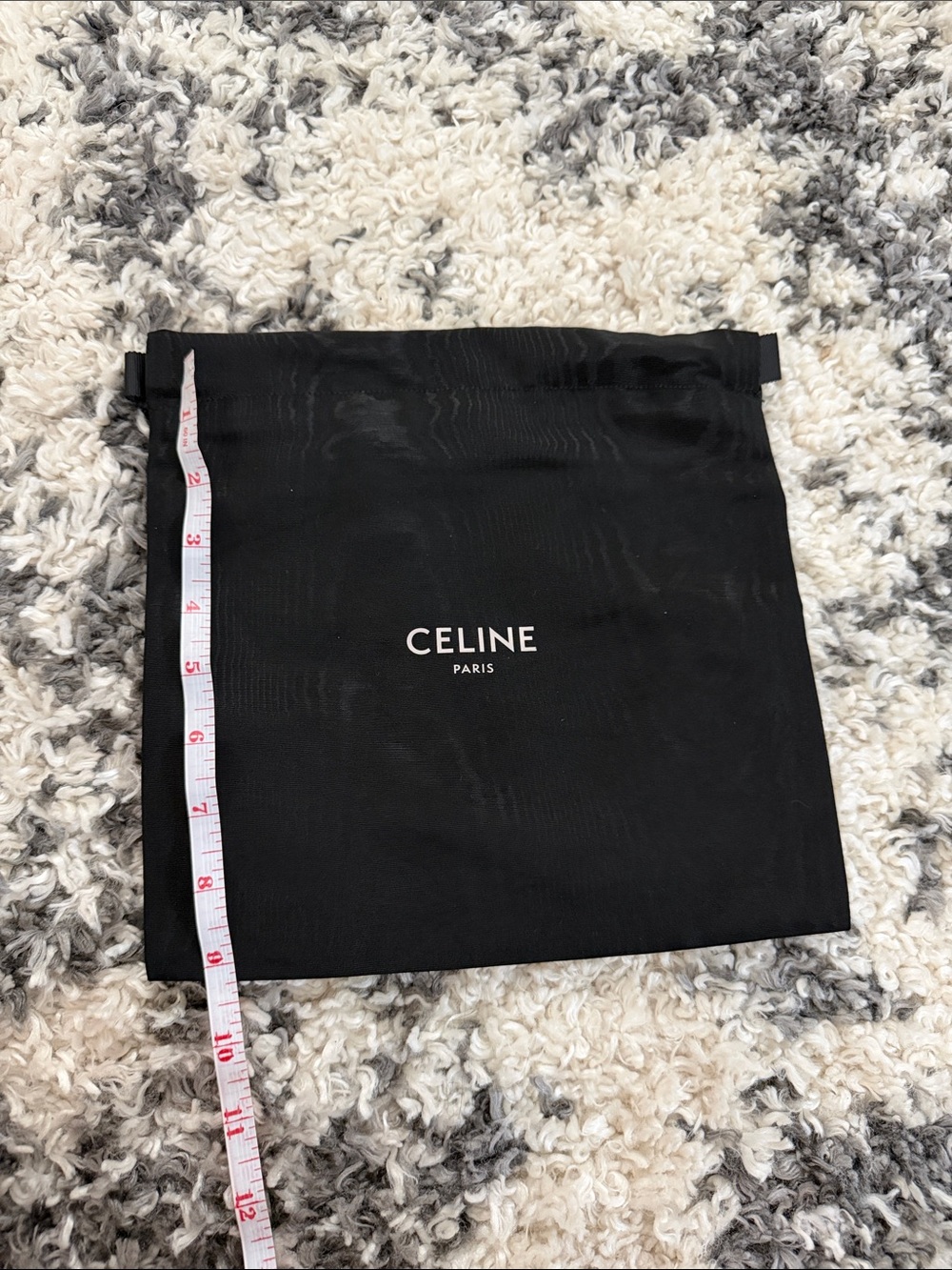 Celine Black Drawstring Logo Dust Bag